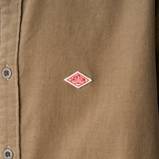 Men's Corduroy Band Collar Shirt