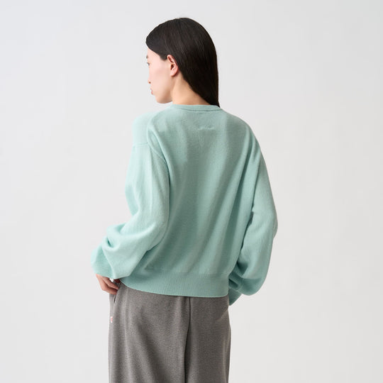 Women's Lambswool Crew Neck Knit Cardigan