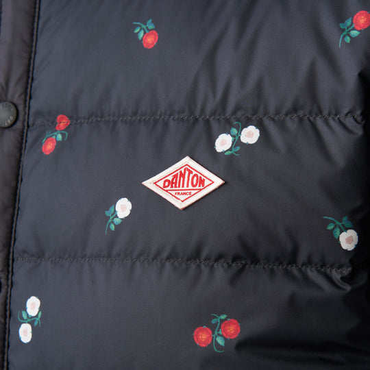 Women's Crewneck Inner Down Jacket - Flower Print