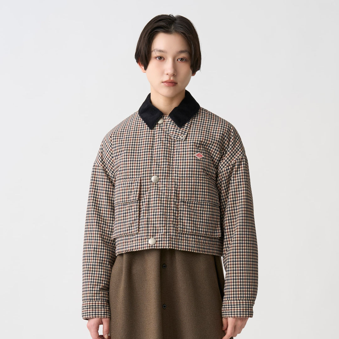 Women's Nylon Tussah Short Jacket Plaid