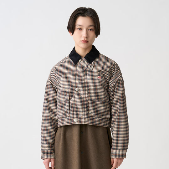 Women's Nylon Tussah Short Jacket Plaid