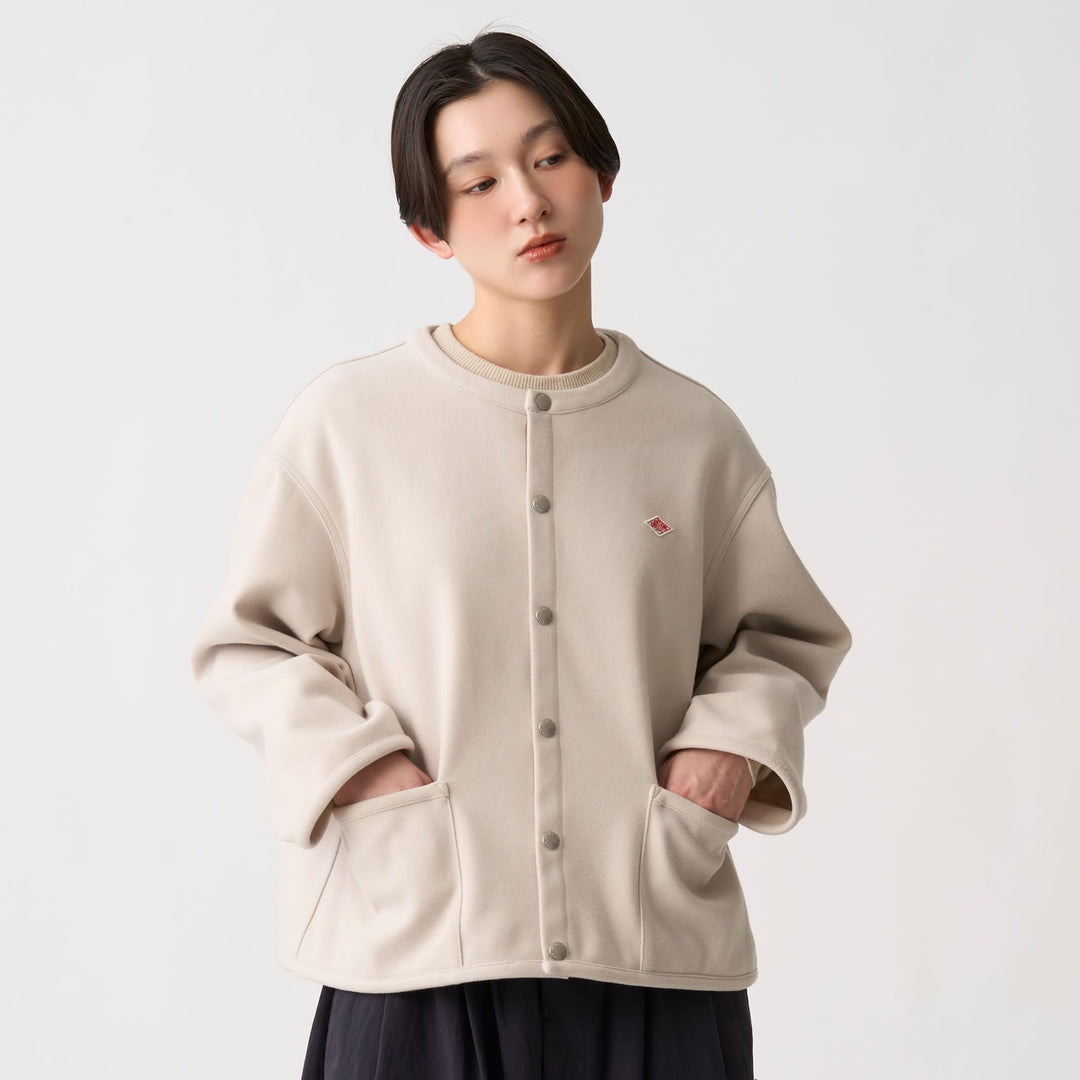 Women's Fleece Like Collarless Jacket