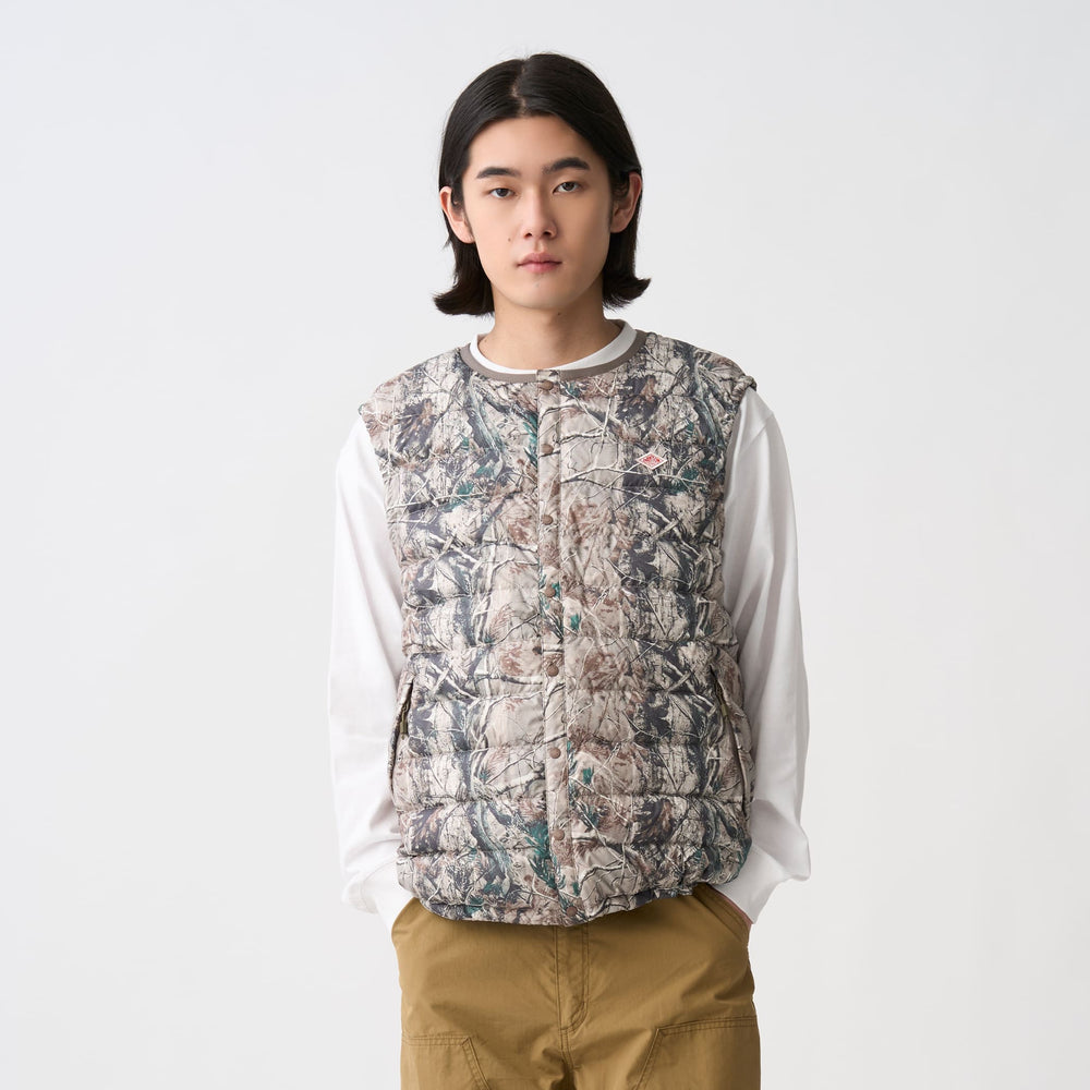 Men's Crewneck Inner Down Vest - Tree Camo Print
