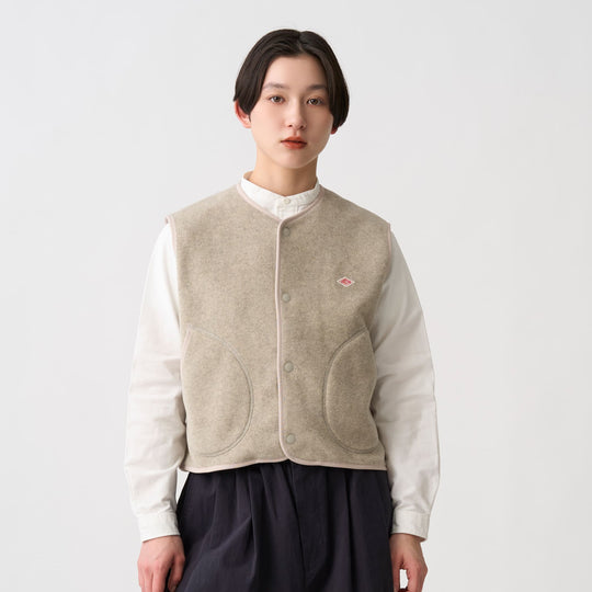 Women's Fleece Collarless Vest