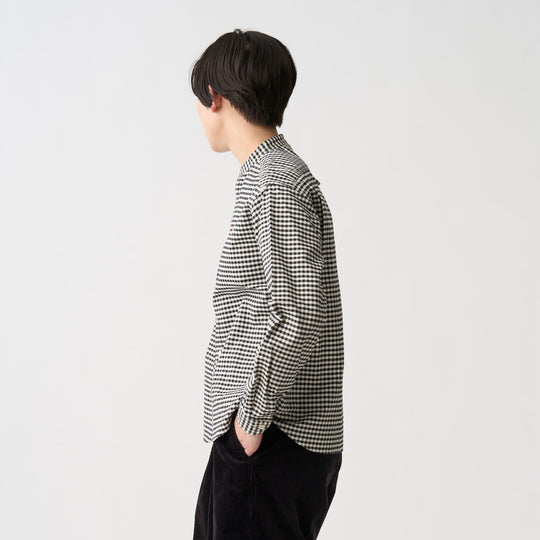 Women's Oxford Band Collar Shirt Pattern