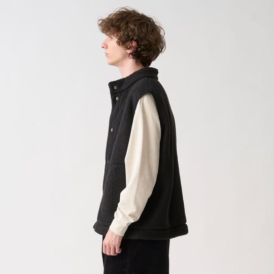 Men's Double Face Boa Stand Collar Vest