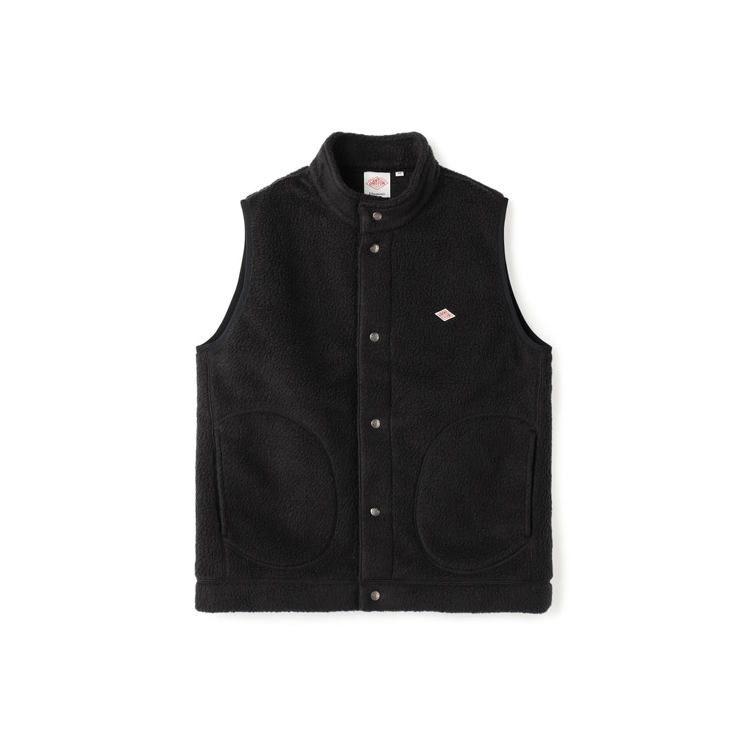Men's Double Face Boa Stand Collar Vest