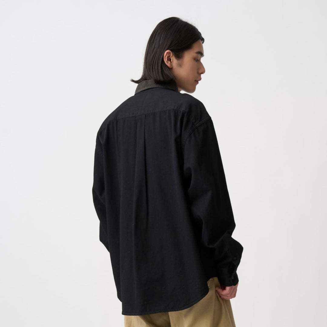 Men's Denim Corduroy Collar Shirt