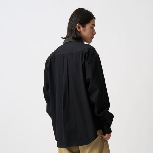 Men's Denim Corduroy Collar Shirt