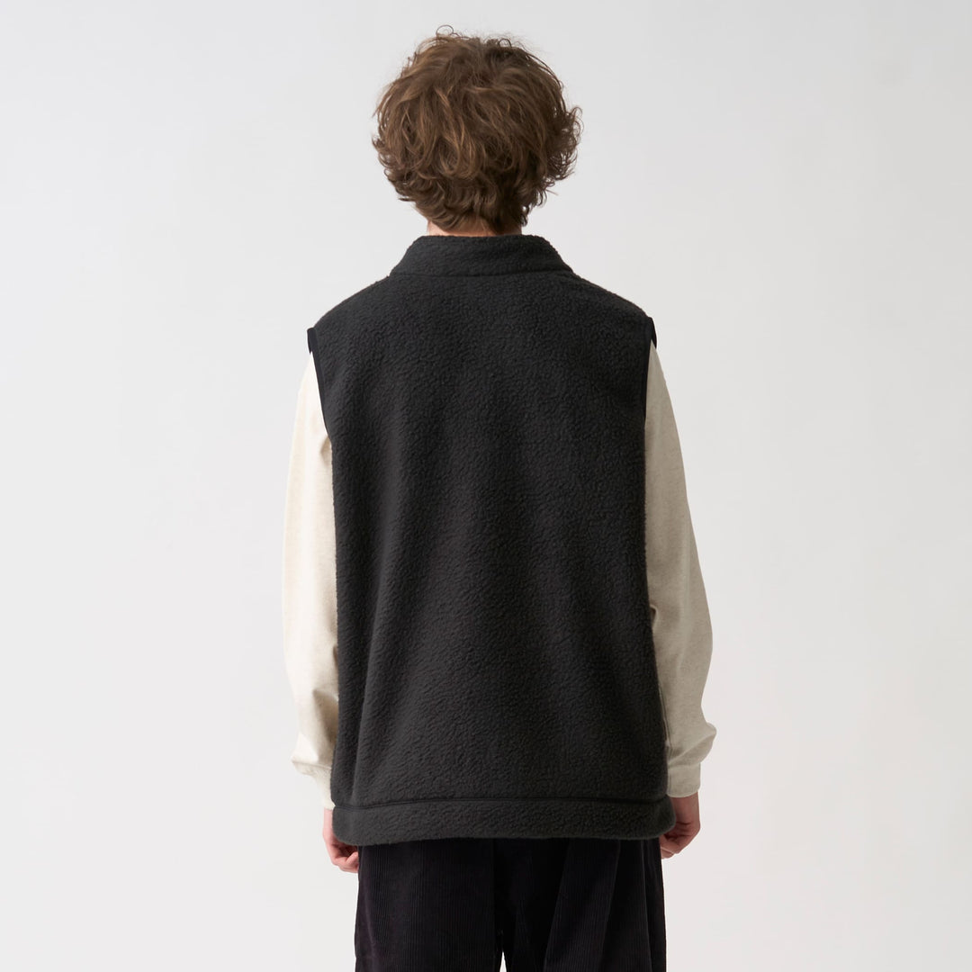 Men's Double Face Boa Stand Collar Vest