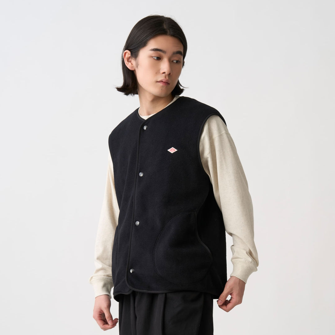 Men's Fleece Collarless Vest