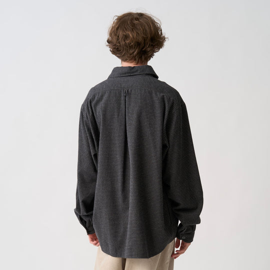Men's Flannel Round Collar Pullover Shirt - Check