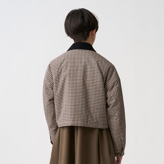 Women's Nylon Tussah Short Jacket Plaid