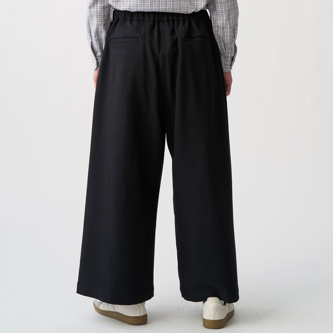 Women's Wool-Like Twill Cropped Wide Pants