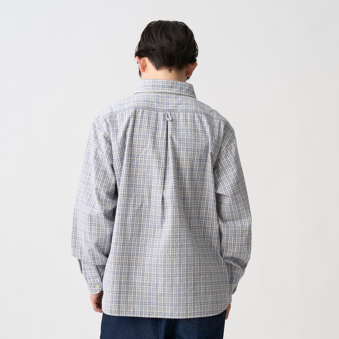 Women's Brushed Twill Round Collar Pullover Shirt - Check