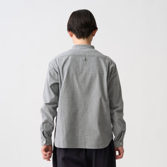Women's Cotton Flannel Band Collar Shirt