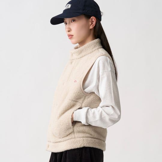 Women's Double Face Boa Stand Collar Vest