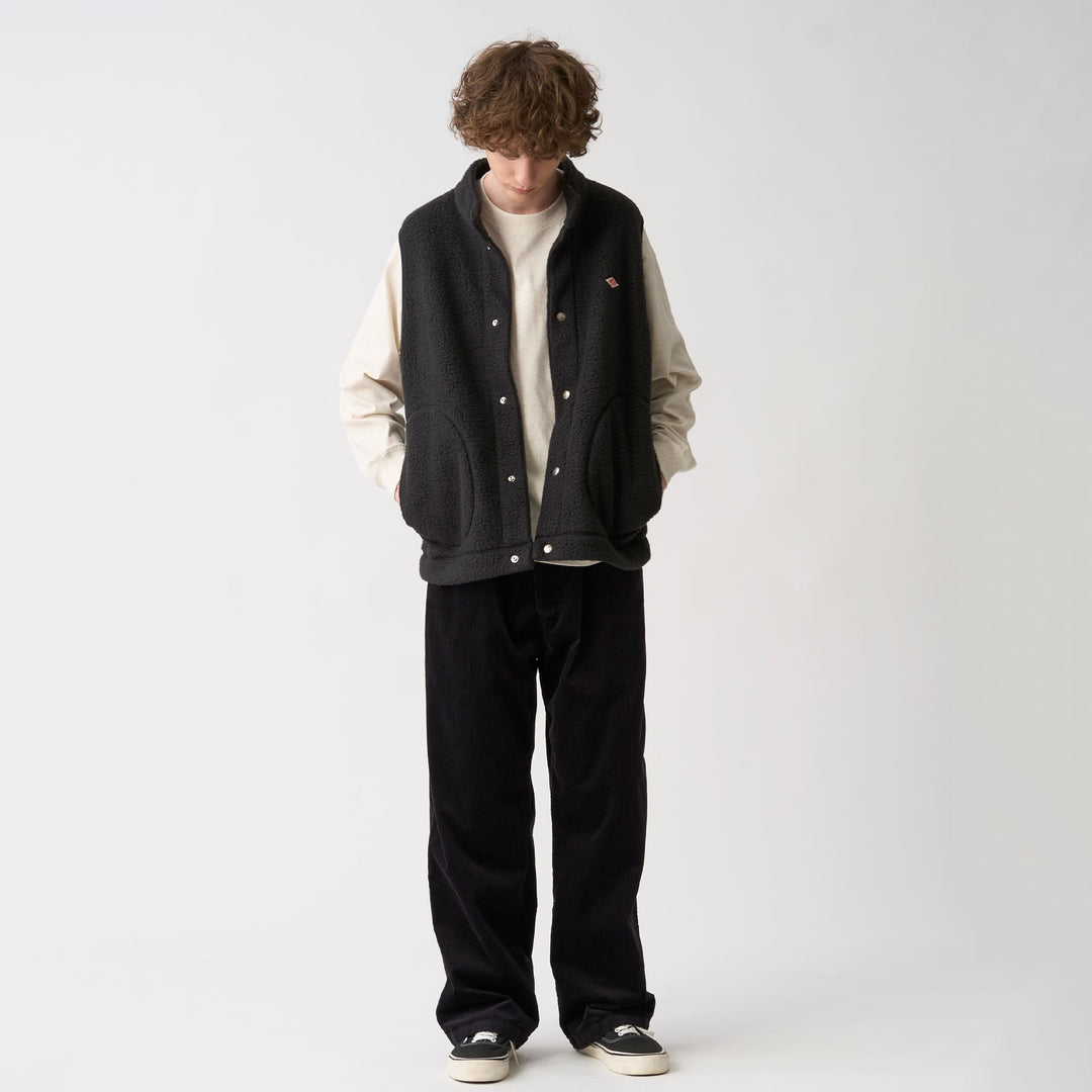 Men's Double Face Boa Stand Collar Vest