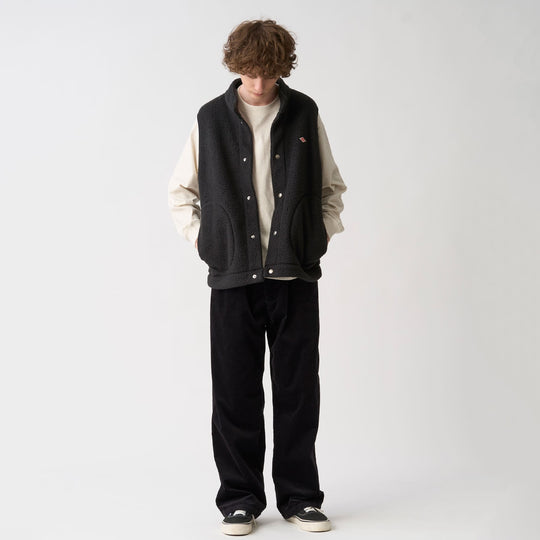 Men's Double Face Boa Stand Collar Vest
