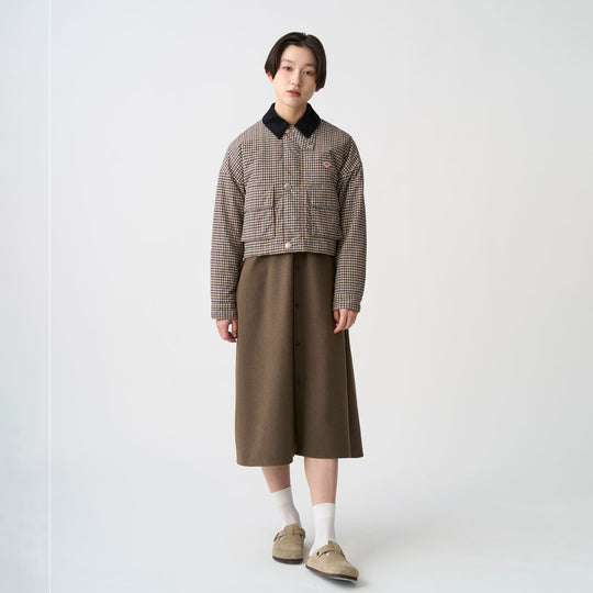 Women's Nylon Tussah Short Jacket Plaid