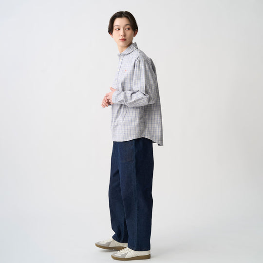 Women's Brushed Twill Round Collar Pullover Shirt - Check