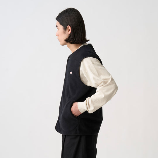 Men's Fleece Collarless Vest