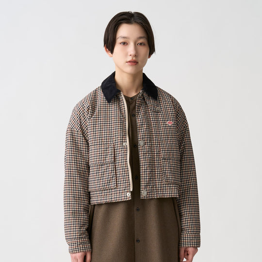 Women's Nylon Tussah Short Jacket Plaid
