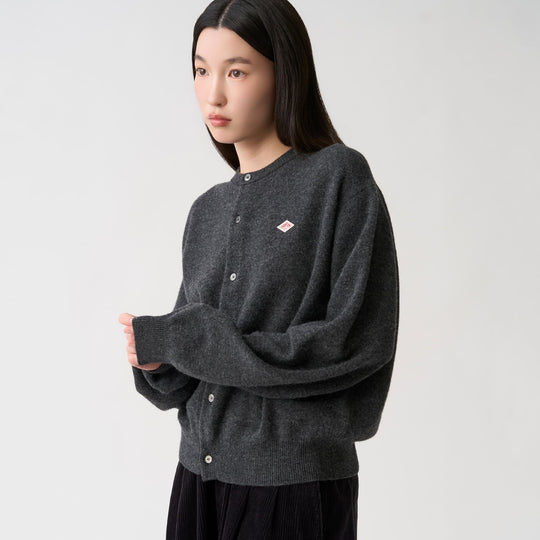 Women's Lambswool Crew Neck Knit Cardigan