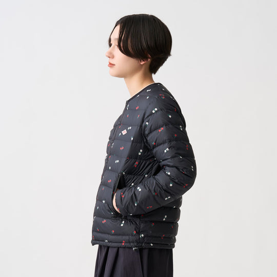 Women's Crewneck Inner Down Jacket - Flower Print