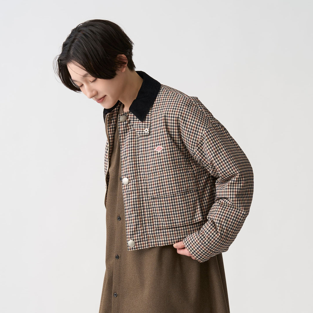 Women's Nylon Tussah Short Jacket Plaid