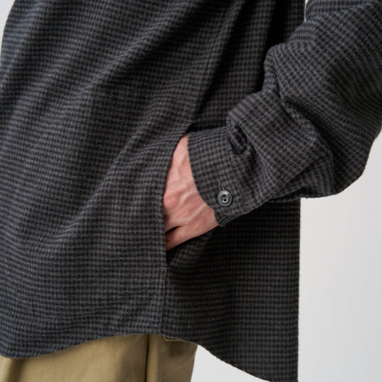 Men's Flannel Round Collar Pullover Shirt - Check