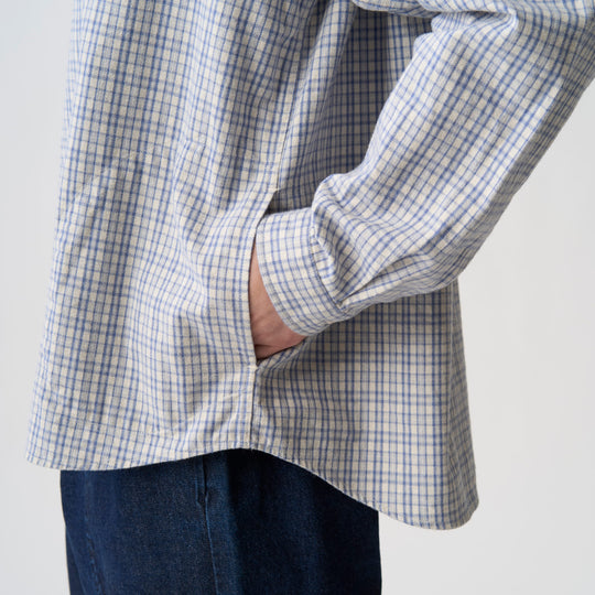 Women's Brushed Twill Round Collar Pullover Shirt - Check