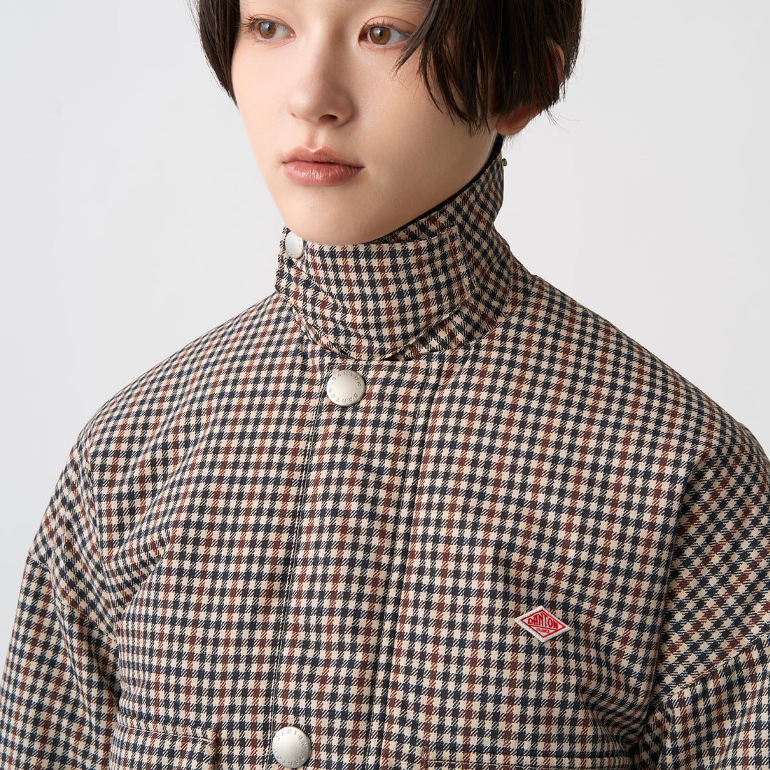 Women's Nylon Tussah Short Jacket Plaid