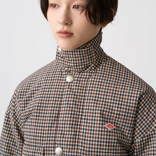 Women's Nylon Tussah Short Jacket Plaid
