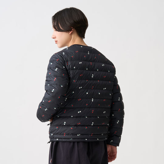 Women's Crewneck Inner Down Jacket - Flower Print