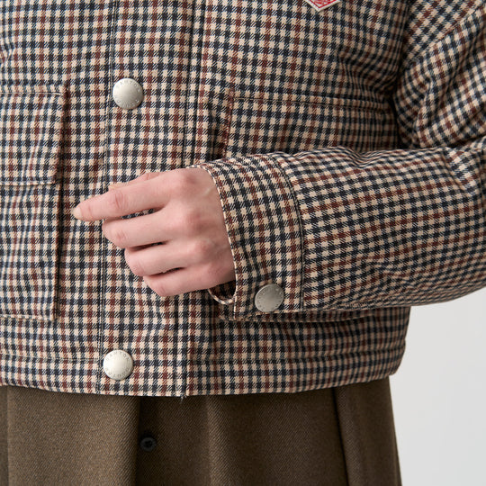 Women's Nylon Tussah Short Jacket Plaid