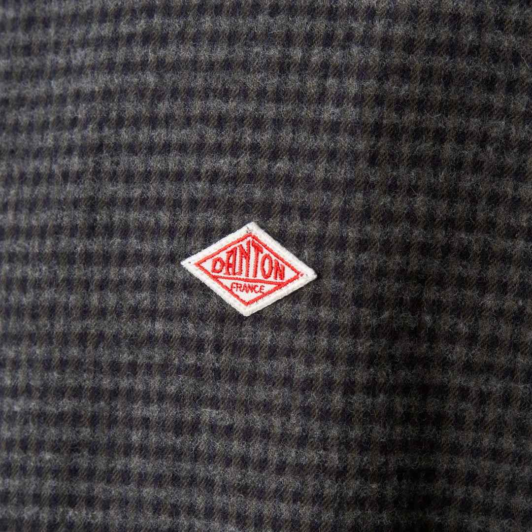 Men's Flannel Band Collar Shirt - Check