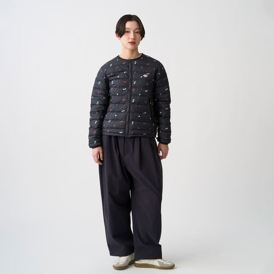 Women's Crewneck Inner Down Jacket - Flower Print