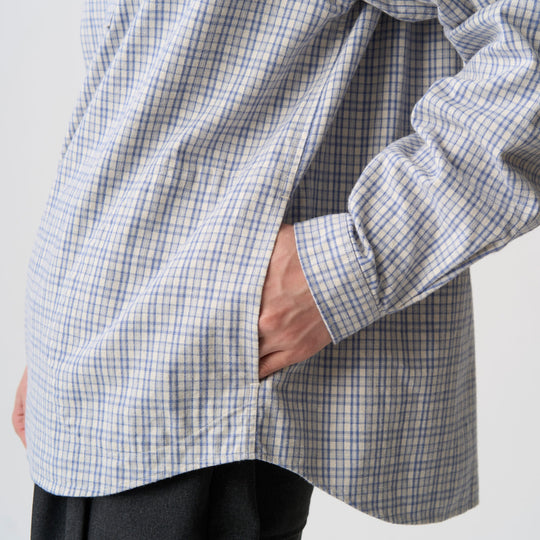 Men's Brushed Twill Round Collar Pullover Shirt - Check