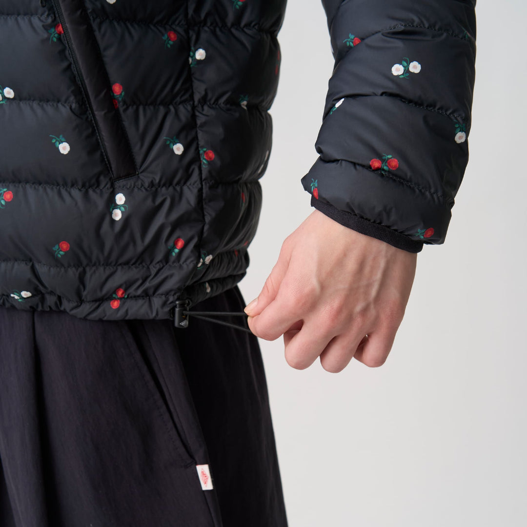 Women's Crewneck Inner Down Jacket - Flower Print