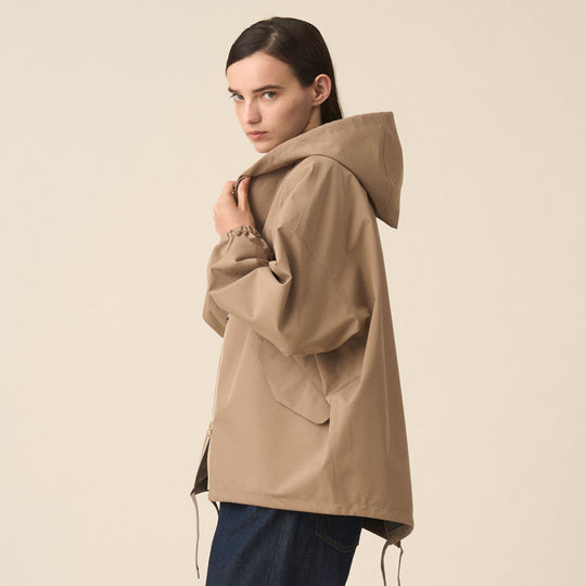 Women's 3-Layer Cloth Hooded Jacket