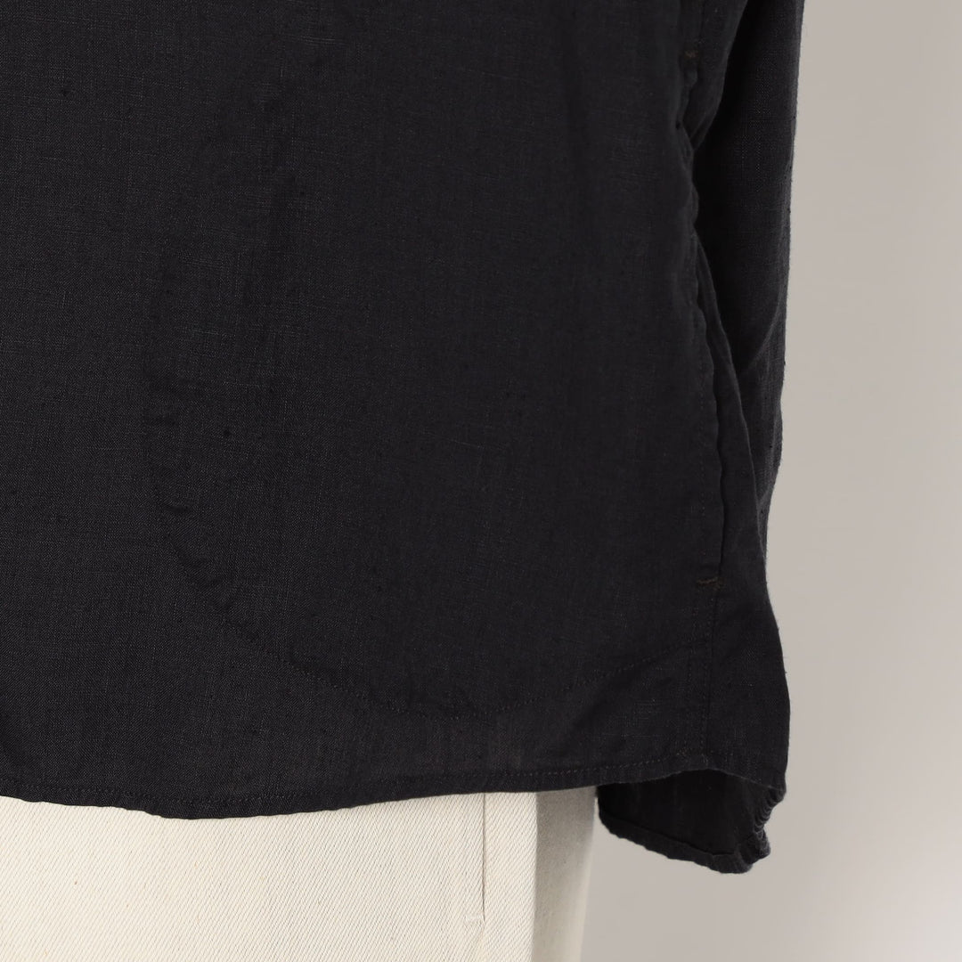 Women's Linen Round Collar Short Sleeve Pullover Shirt