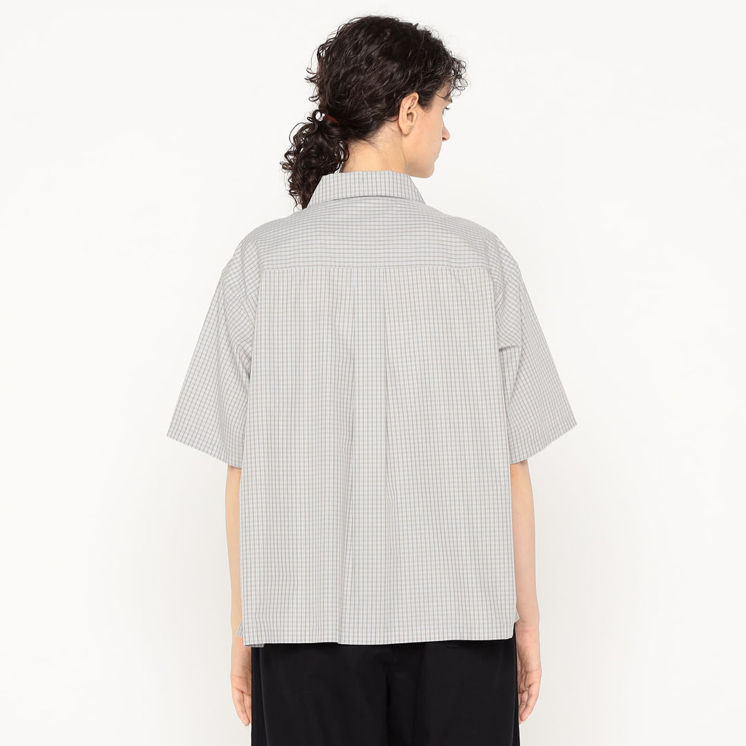 Women's Cotton Poplin Half Sleeve Shirt Plaid