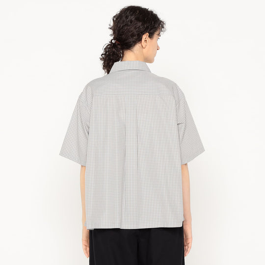 Women's Cotton Poplin Half Sleeve Shirt Plaid