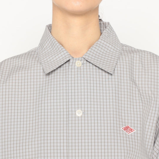 Women's Cotton Poplin Half Sleeve Shirt Plaid