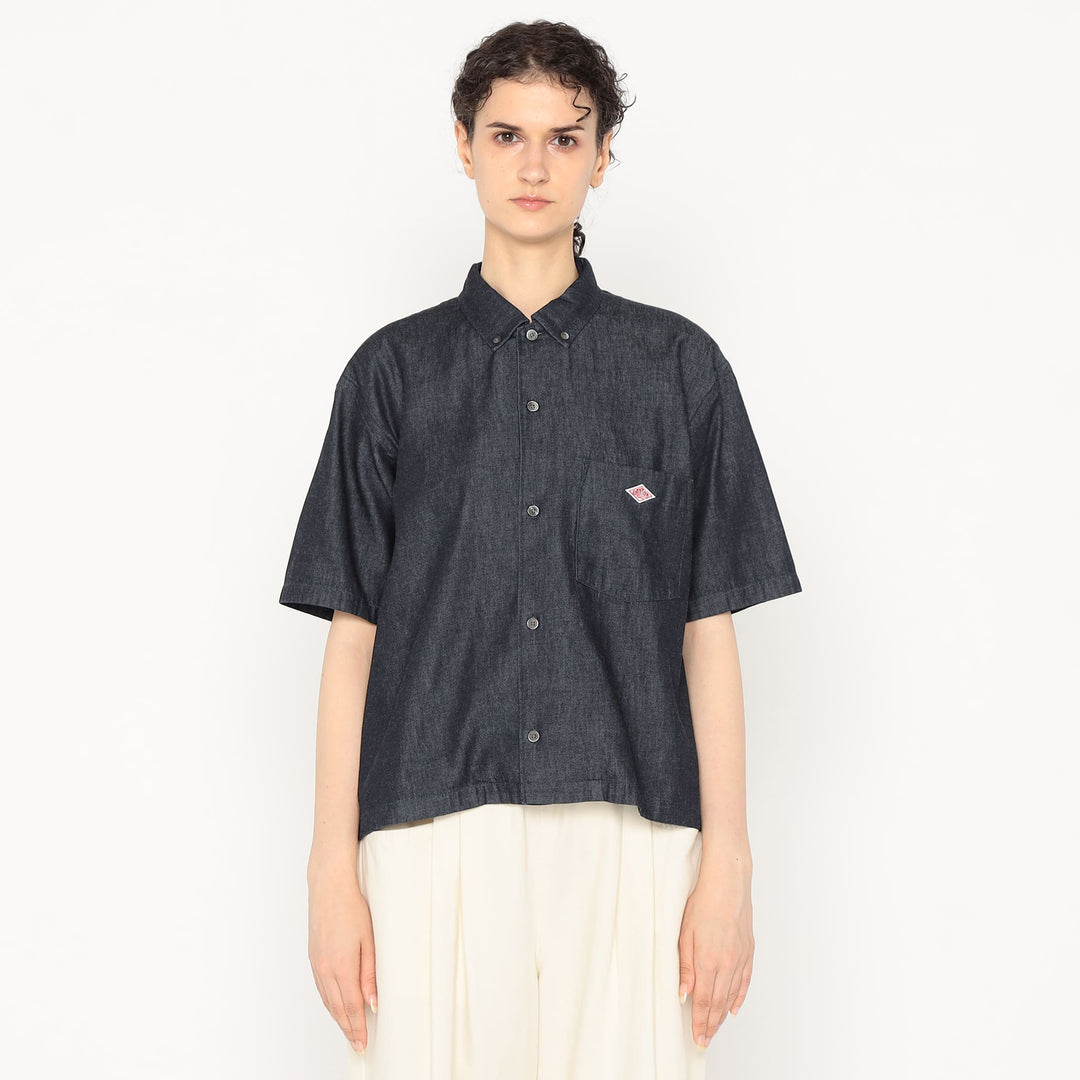 Women's Denim Dungaree Short Sleeve B.D Shirt