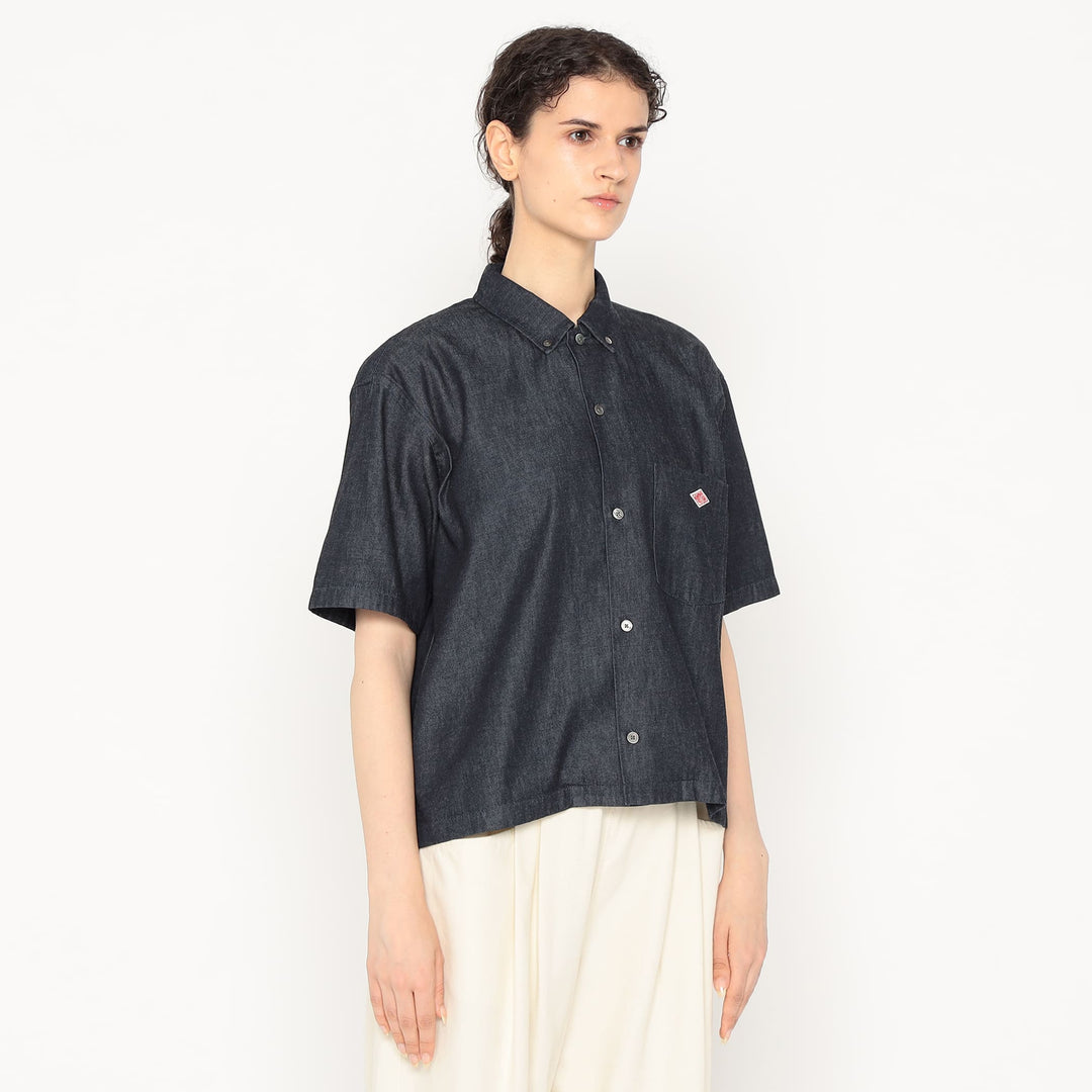 Women's Denim Dungaree Short Sleeve B.D Shirt