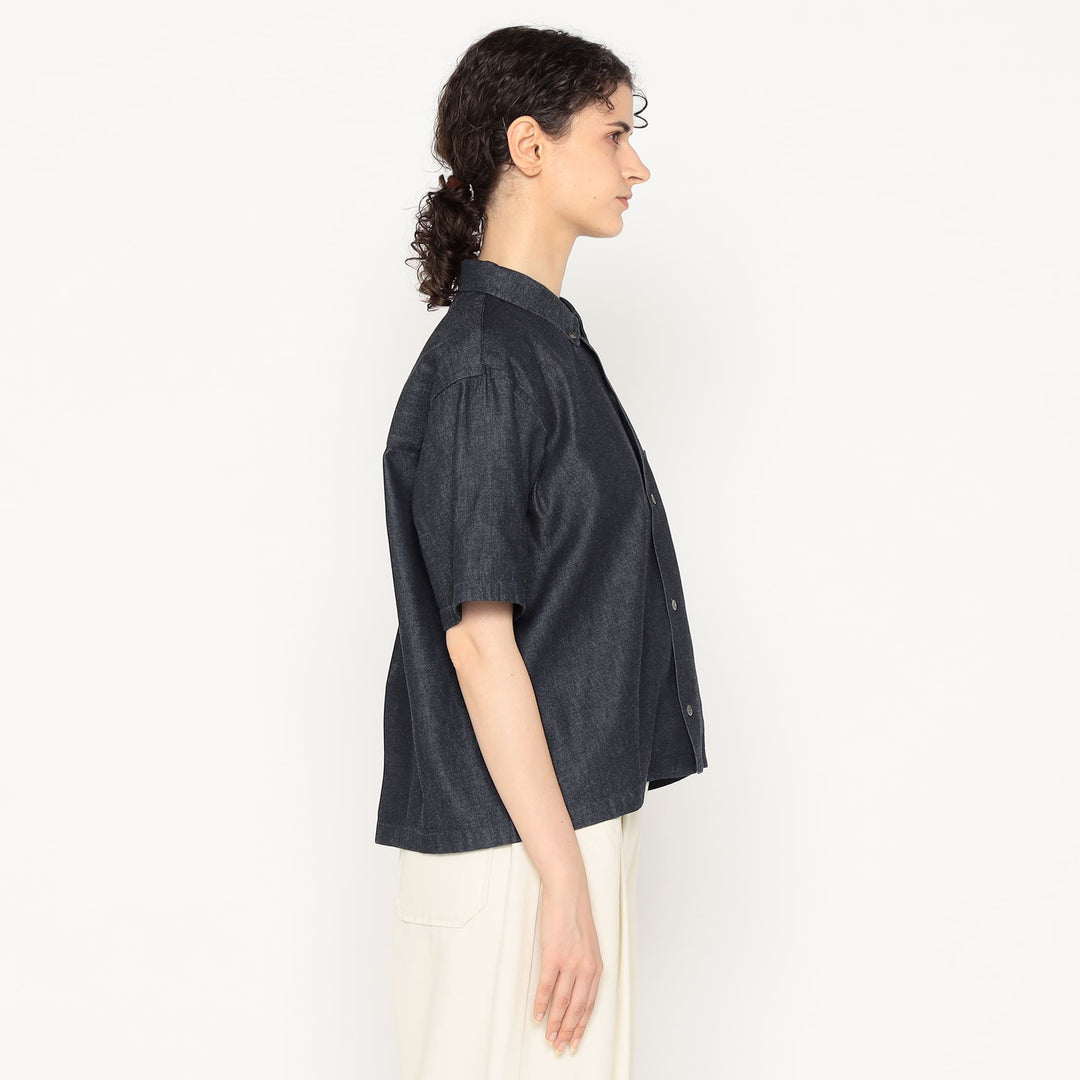 Women's Denim Dungaree Short Sleeve B.D Shirt