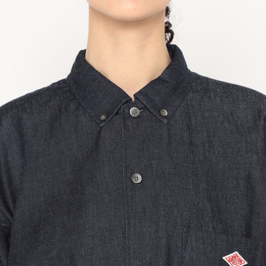Women's Denim Dungaree Short Sleeve B.D Shirt