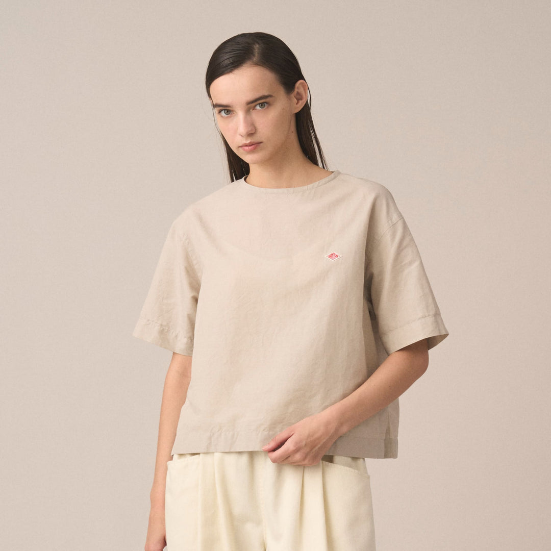 Women's Cotton Linen Slub Pullover Blouse